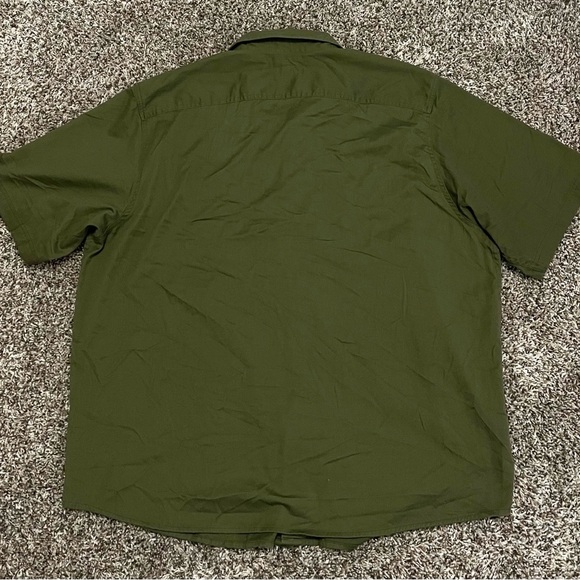 Wrangler Shirt Men's XXL Olive Green Button Up Short Sleeve‎ Utility Pockets - Picture 3 of 10